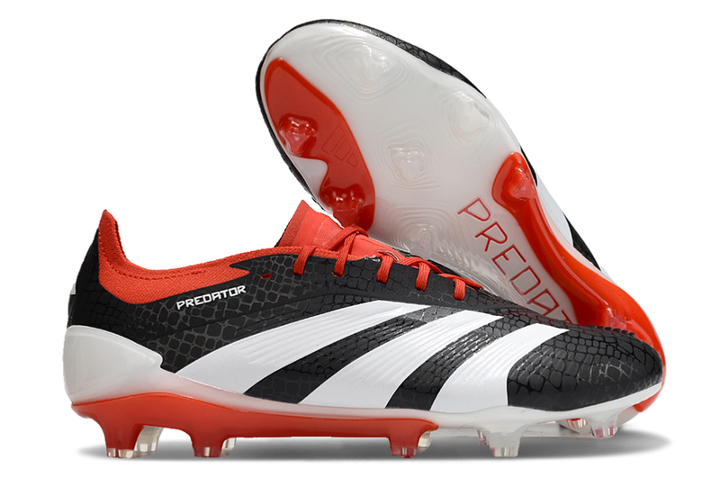 Chuteira Adidas Predator Elite FG Campo - Preto/Vermelho/Branco