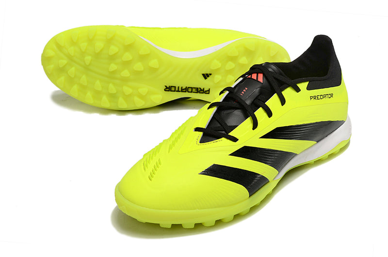 Chuteira Adidas Predator 24 Elite TF Society - Verde Neon e Preto