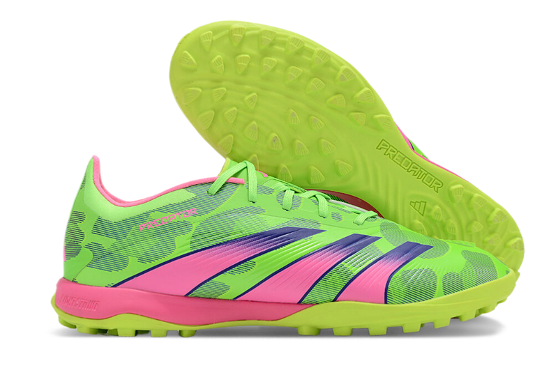 Chuteira Adidas Predator 24 Elite TF Society - Verde e Rosa