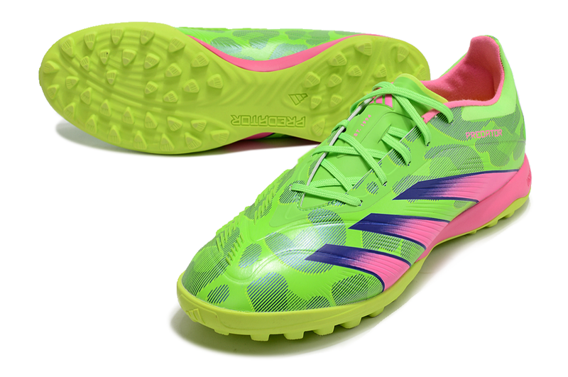 Chuteira Adidas Predator 24 Elite TF Society - Verde e Rosa