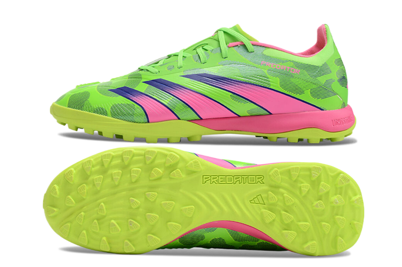 Chuteira Adidas Predator 24 Elite TF Society - Verde e Rosa