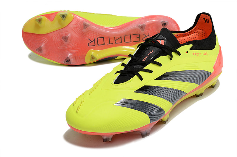 Chuteira Adidas Predator Elite FG Campo - Verde Neon/Preto/Vermelho