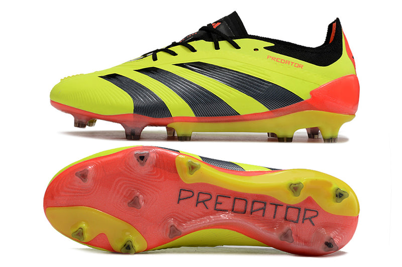 Chuteira Adidas Predator Elite FG Campo - Verde Neon/Preto/Vermelho