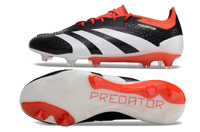 Chuteira Adidas Predator Elite FG Campo - Preto/Vermelho/Branco