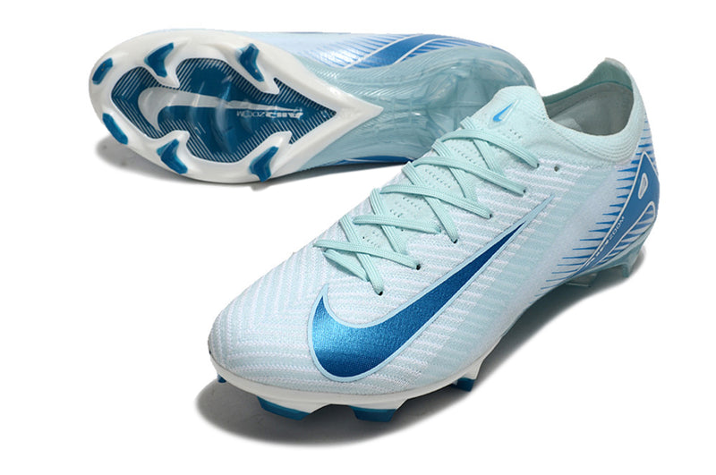 Chuteira Nike Air Zoom Mercurial Vapor 16 Elite FG Campo - Azul e Branco