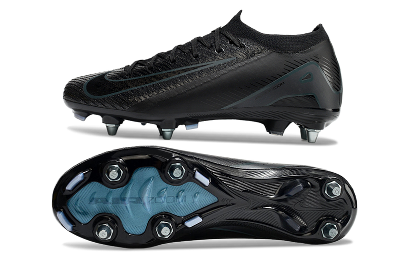 Chuteira Campo Nike Air Zoom Mercurial Vapor 16 Elite SG Trava Mista Removível - Preto