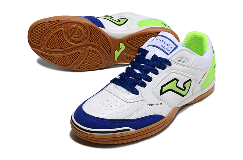 Chuteira Futsal Joma Top Flex Rebound - Branco/Verde/Azul