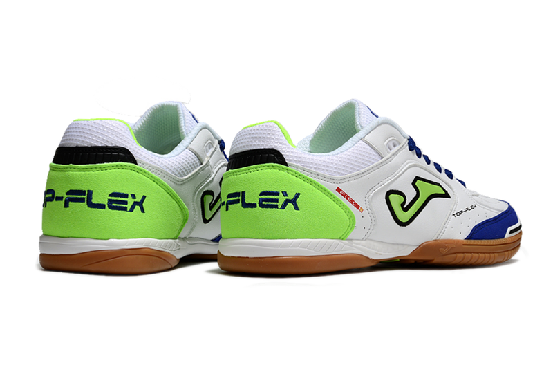 Chuteira Futsal Joma Top Flex Rebound - Branco/Verde/Azul