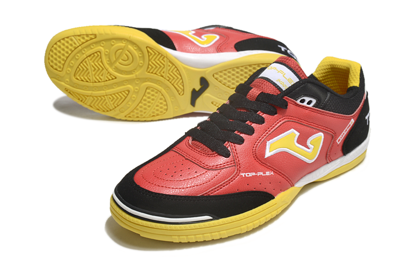 Chuteira Futsal Joma Top Flex Rebound - Preto/Vermelho/Amarelo