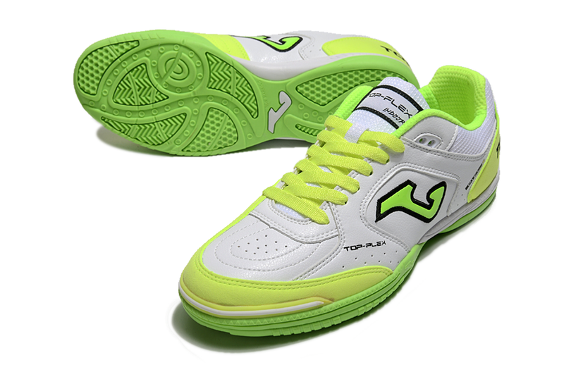 Chuteira Futsal Joma Top Flex Rebound - Branco/Verde Neon