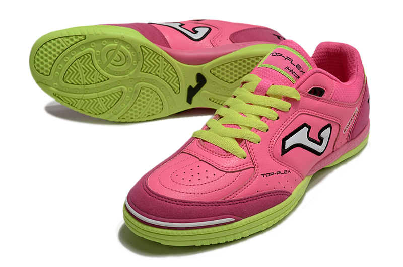 Chuteira Futsal Joma Top Flex Rebound - Rosa/Verde