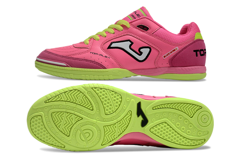 Chuteira Futsal Joma Top Flex Rebound - Rosa/Verde