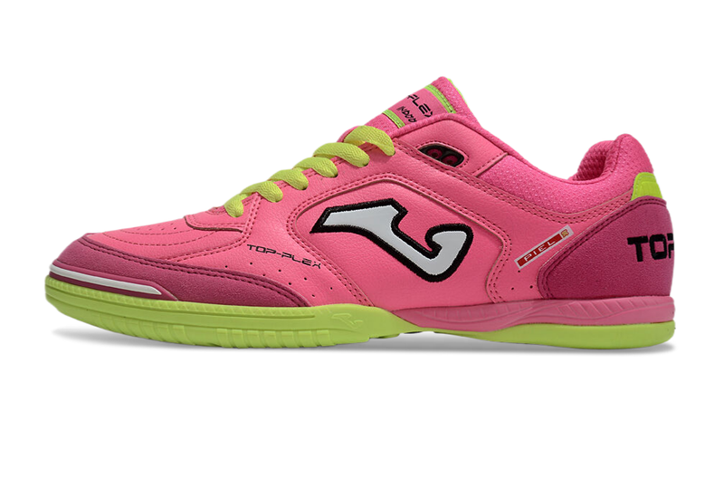 Chuteira Futsal Joma Top Flex Rebound - Rosa/Verde