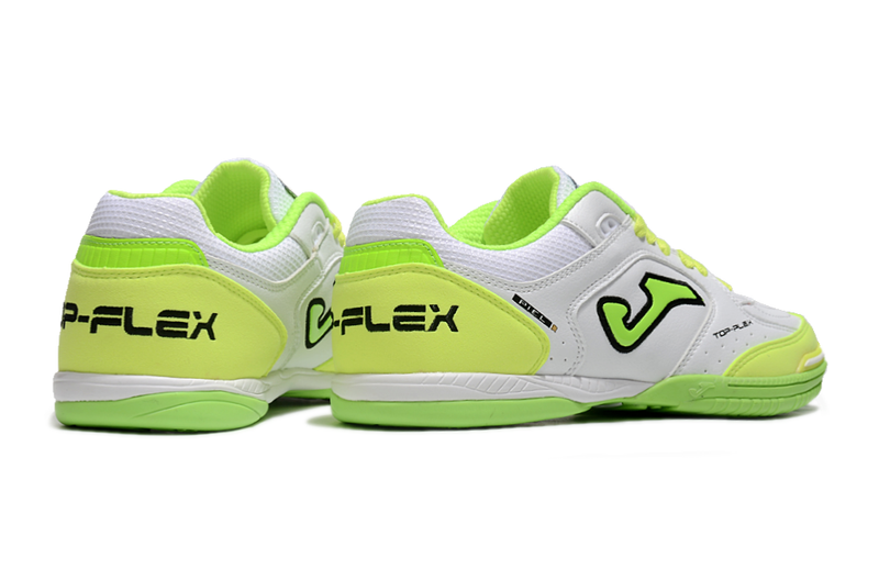 Chuteira Futsal Joma Top Flex Rebound - Branco/Verde Neon