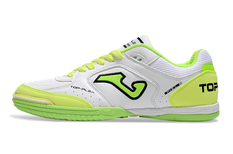 Chuteira Futsal Joma Top Flex Rebound - Branco/Verde Neon