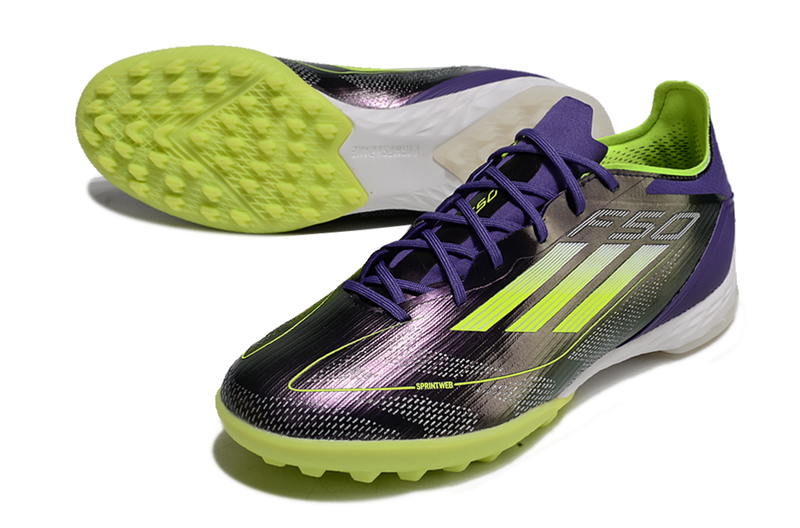 Chuteira Adidas Society F50 PRO TF - Roxo/Verde