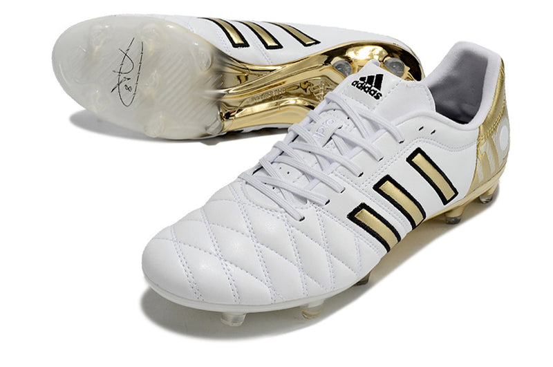 Chuteira Adidas Campo Adipure 11 Pro FG Toni Kross - Branco e Dourado