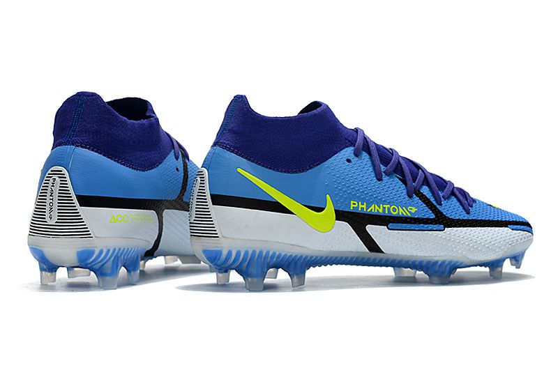 Chuteira Nike Phantom GT2 Dynamic Fit Elite FG - Azul e Branco